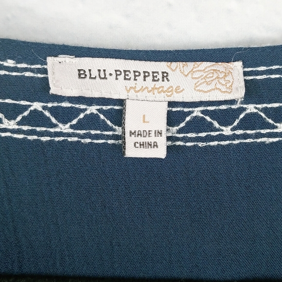 Blu Pepper Open Front Short Sleeve Cardigan Large - Picture 3 of 7